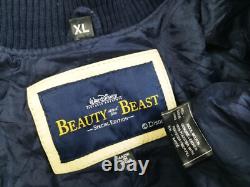 HOT VTG Men's DISNEY @ BEAUTY BEAST MONSTERS INC VARSITY WOOL LEATHER Jacket XL