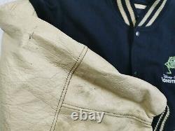 HOT VTG Men's DISNEY @ BEAUTY BEAST MONSTERS INC VARSITY WOOL LEATHER Jacket XL