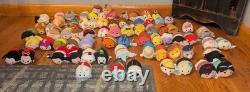 HUGE Lot 73 Disney Tsum Tsum Mini Plush Little Mermaid Toy Story Beauty & Beast