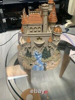 Huge Disney Beauty And The Beast Castle Village Snow-Globe Lights/Music Vintage