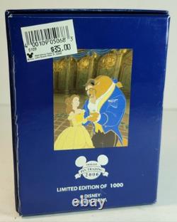 JUMBO LE Disney Pin Stained Glass Storybook Beauty & Beast Belle Ballroom Dance