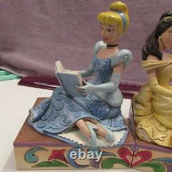 Jim Shore Disney Cinderella and Belle Bookends Beauty and the Beast RETIRED