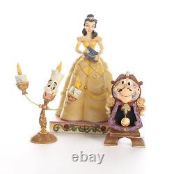 Jim Shore Disney Traditions Beauty & the Beast Belle Lumiere Cogsworth Figurines