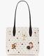 Kate Spade Disney Beauty And The Beast White Leather Reversible Tote KE572 NWT