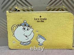 Kate Spade Disney Beauty And The Beast Wristlet Bag Wallet Mrs. Potts & Chip NWT