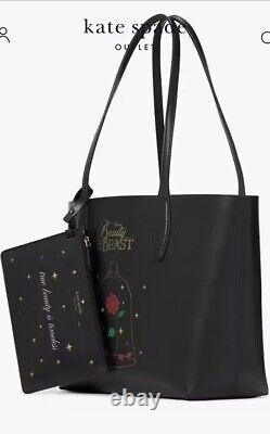 Kate Spade X Disney Beauty And The Beast Small Leather Reversible Tote Handbag