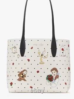 Kate Spade X Disney Beauty And The Beast Small Leather Reversible Tote Handbag