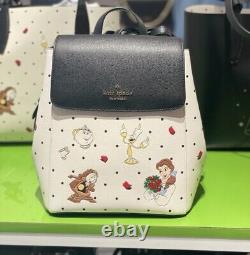 Kate Spade X Disney Beauty and the Beast Medium Leather Flap Backpack Bag