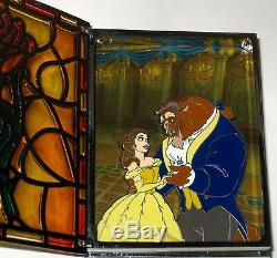 LE JUMBO Disney PinStained Glass Storybook Beauty Beast Belle Enchanted Rose LE