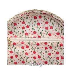 LOUNGEFLY Disney Beauty and The Beast Pin Trader Convertible Backpack