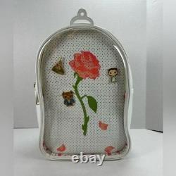 LOUNGEFLY Disney Beauty and The Beast Pin Trader Convertible Backpack