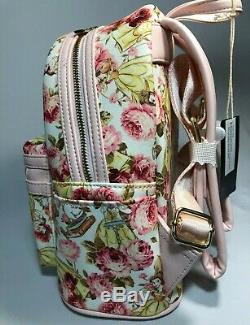 LOUNGEFLY Disney Beauty and the Beast Belle Mini Backpack NEW! Includes Keychain
