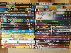 Large Lot of 112 Children's DVD's Includes Disney Movies Beauty Beast Aladdin