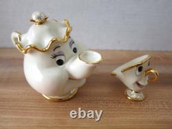 Lenox Disney Beauty And The Beast Mrs. Potts and Chip Figurine With Box COA