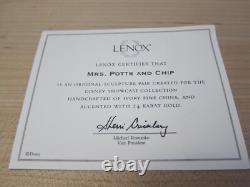 Lenox Disney Beauty And The Beast Mrs. Potts and Chip Figurine With Box COA