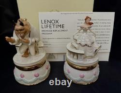 Lenox Disney Beauty and Beast Trinket Box SET Jewelry Holder (Mint in Box)