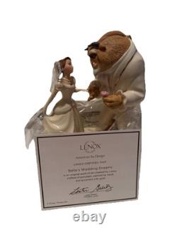 Lenox Disney Beauty and The Beast Belle's Wedding Dreams Cake Topper COA New
