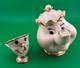 Lenox Disney Beauty and the Beast Mrs. Potts and Chip Porcelain Figurines