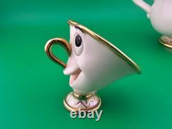 Lenox Disney Beauty and the Beast Mrs. Potts and Chip Porcelain Figurines