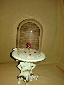 Lenox Disney Beauty & the Beast ENCHANTED ROSE Table with Dome Figurine