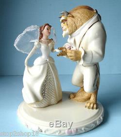 Lenox Disney Belle's Wedding Dreams Cake Topper Figurine Beauty & The Beast New