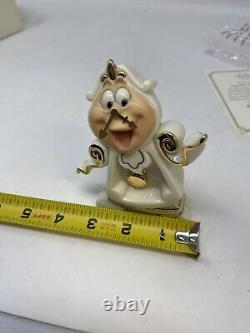 Lenox Disney Cogsworth Right On Time Figurine Beauty & The Beast withBox COA