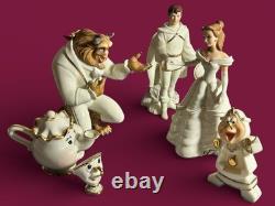 Lenox Disney Showcase Beauty and the Beast Complete Figurine Set Ivory Gold