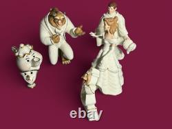 Lenox Disney Showcase Beauty and the Beast Complete Figurine Set Ivory Gold