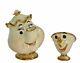 Lenox MRS POTTS & CHIP Beauty & the Beast Disney Showcase Figurines 24kt Accents