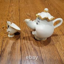 Lenox Walt Disney Mrs. Potts and Chip Figurine, Beauty and the Beast, COA, Box