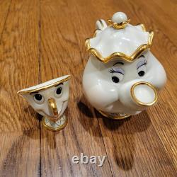 Lenox Walt Disney Mrs. Potts and Chip Figurine, Beauty and the Beast, COA, Box