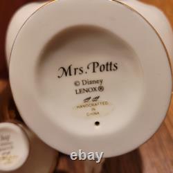 Lenox Walt Disney Mrs. Potts and Chip Figurine, Beauty and the Beast, COA, Box