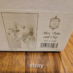 Lenox Walt Disney Mrs. Potts and Chip Figurine, Beauty and the Beast, COA, Box