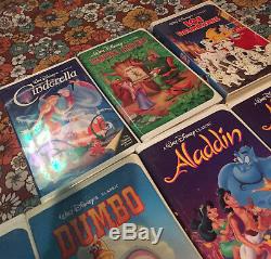 Lot of 18 Rare Disney Black Diamond VHS Tapes Beauty and the Beast Aladdin