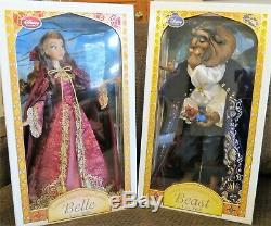 Lot of 2 Dolls Beauty (Belle) & Beast 17 Limited Edition Disney Store LE 5000
