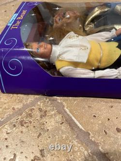 Lot of 2 Vintage Beauty and the Beast Disney Dolls and Musical Table Set NRFB