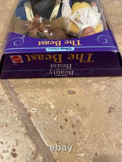 Lot of 2 Vintage Beauty and the Beast Disney Dolls and Musical Table Set NRFB