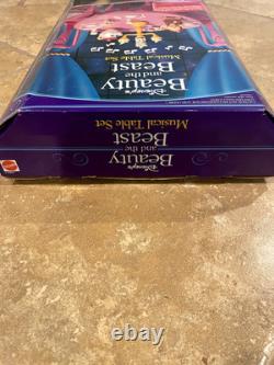 Lot of 2 Vintage Beauty and the Beast Disney Dolls and Musical Table Set NRFB