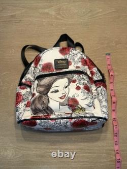 Loungefly Beauty and the Beast Belle Sketched Roses Mini Backpack Disney