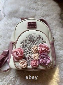 Loungefly Disney Beauty And The Beast 3-D Floral Portrait Mini Backpack