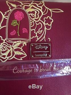 Loungefly Disney Beauty And The Beast Belle Enchanted Rose Mini Backpack Wallet