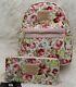 Loungefly Disney Beauty And The Beast Floral Backpack Wallet Bag Set