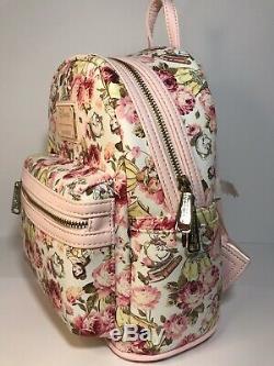 Loungefly Disney Beauty And The Beast Floral Mini Backpack NWT