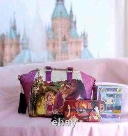 Loungefly Disney Beauty And The Beast Holiday Satchel Bag, Wallet, Charm&Funko