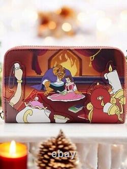 Loungefly Disney Beauty And The Beast Holiday Satchel Bag, Wallet, Charm&Funko
