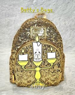 Loungefly Disney Beauty And The Beast Lumiere Sequin Backpack