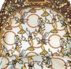 Loungefly Disney Beauty And The Beast Lumiere Sequin Mini Backpack Exclusive New