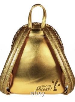 Loungefly Disney Beauty And The Beast Lumiere Sequin Mini Backpack Exclusive New