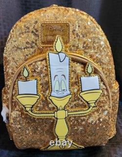 Loungefly Disney Beauty And The Beast Lumiere Sequin Mini Backpack Exclusive New