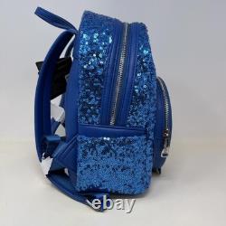 Loungefly Disney Beauty And The Beast Mini Backpack Womens Sequin Blue Snowglobe